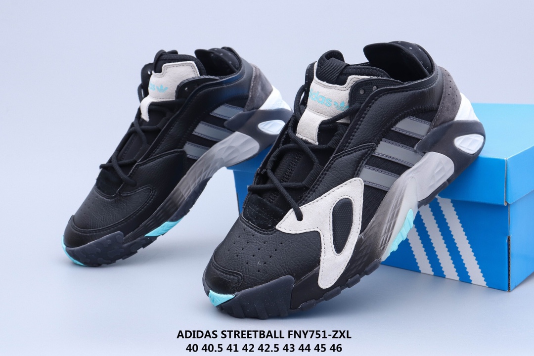 130 ADIDAS STREETBALL 街头风格 以鲜明的配色搭载前卫的风格重新定义街头时尚鞋面采用大面积荔枝皮