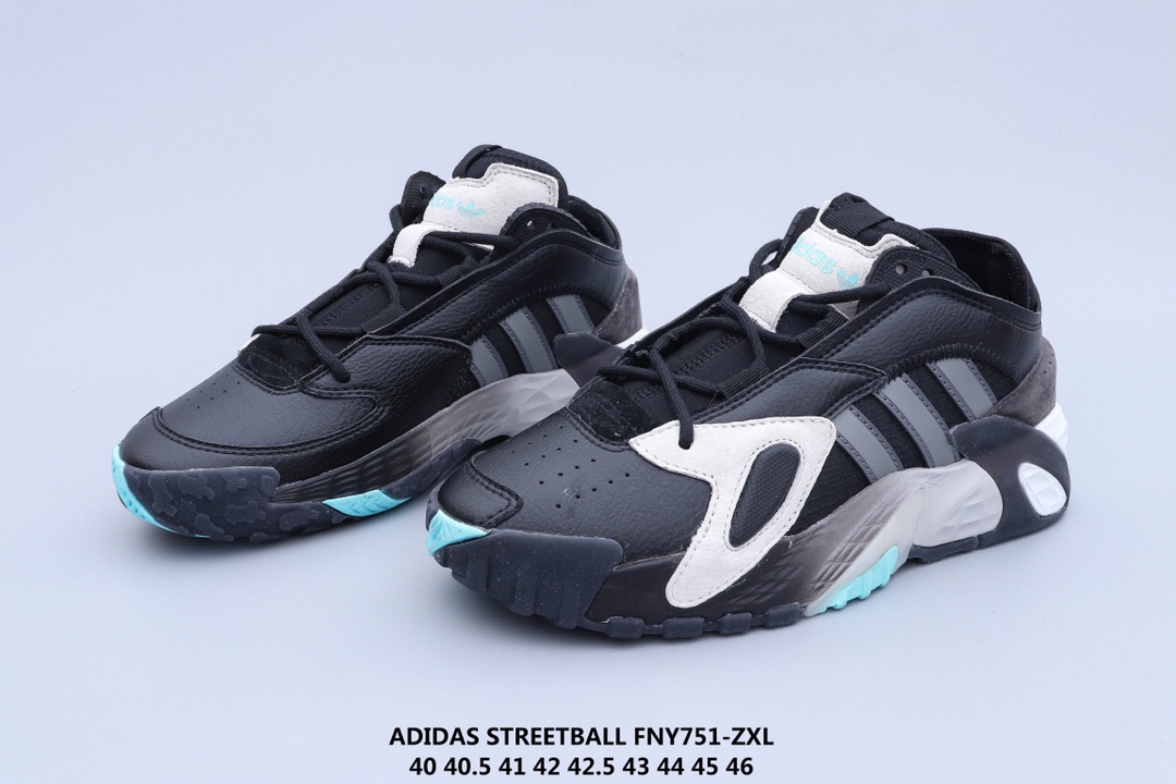 130 ADIDAS STREETBALL 街头风格 以鲜明的配色搭载前卫的风格重新定义街头时尚鞋面采用大面积荔枝皮