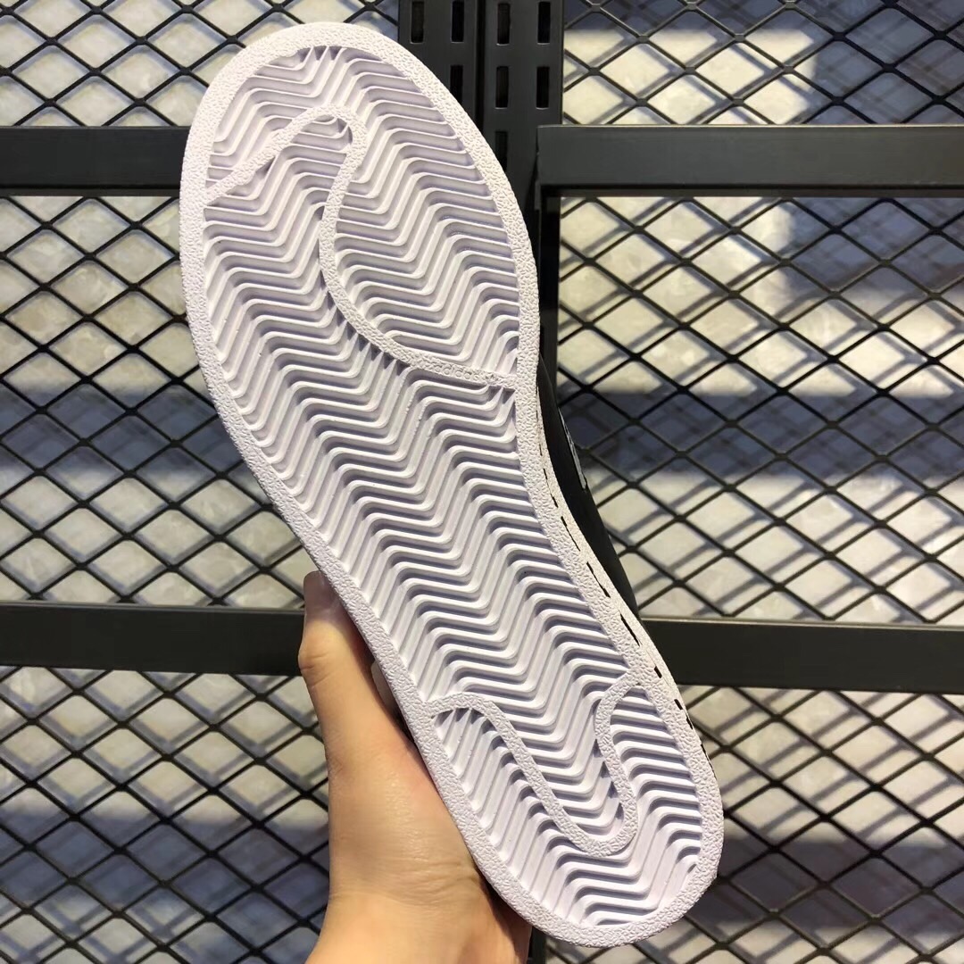 150 三叶草 Adidas Superstar 黑红刺绣 贝壳头经典百搭休闲运动板鞋官方FW6384 FW6385