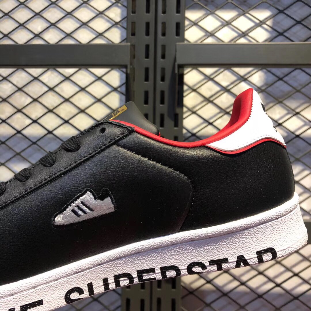 140 三叶草 Adidas Superstar 黑红刺绣 贝壳头经典百搭休闲运动板鞋 官方FW6384 FW6385