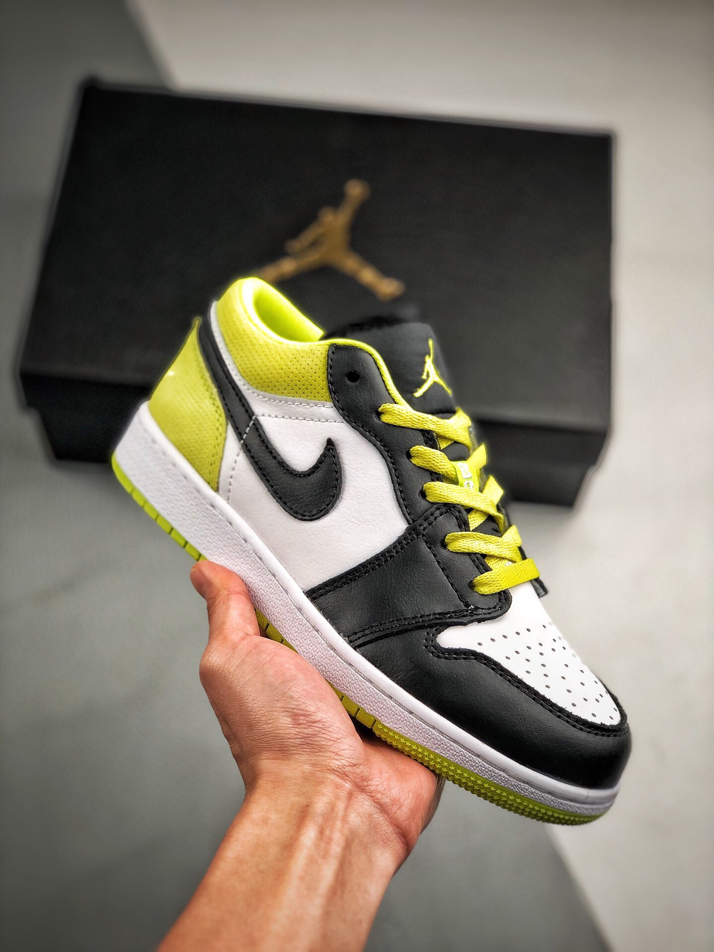 Se admite pago contra reembolso. Air Jordan 1 Low Laser Verde Hierba. Zapatos originales de la empresa comprados y re-d…