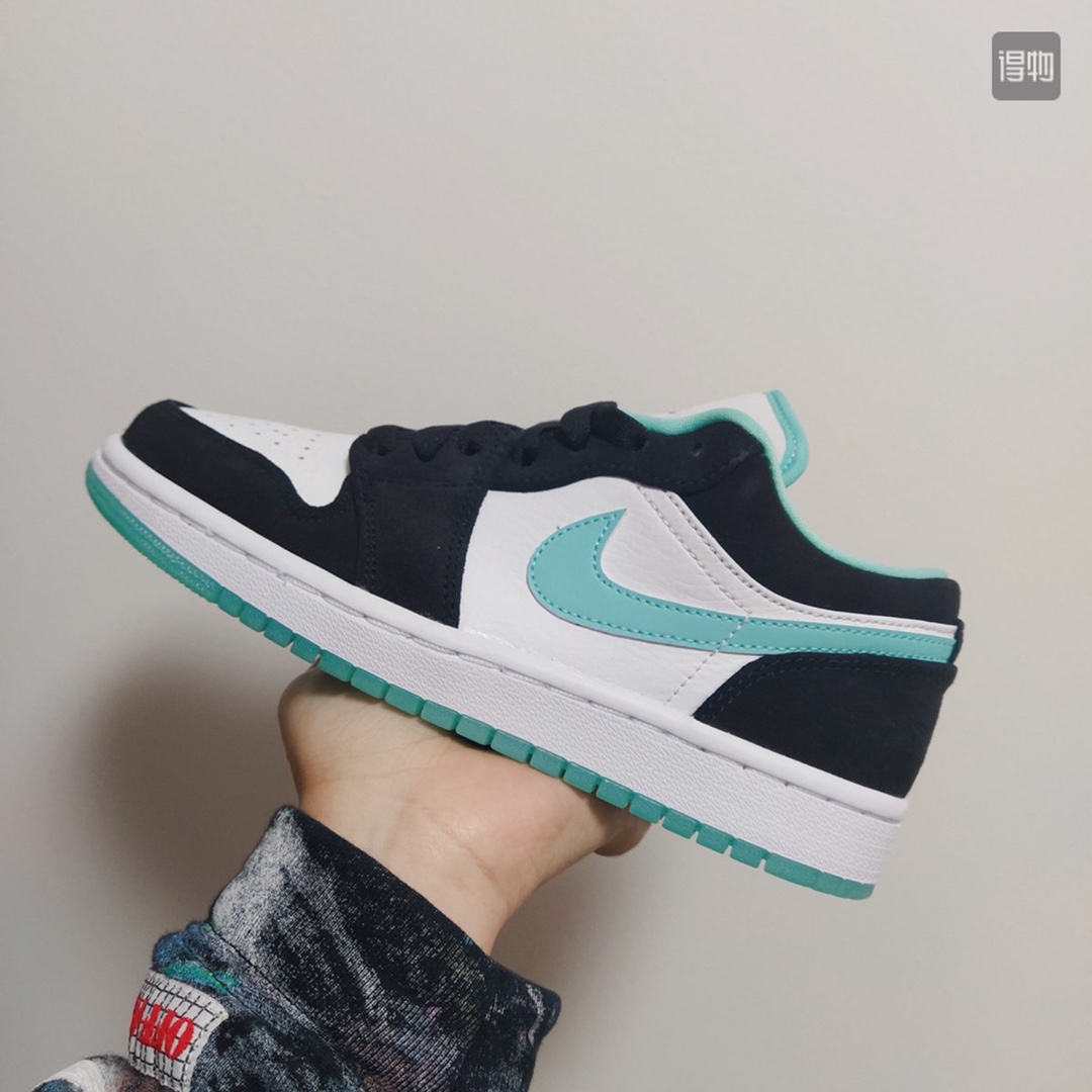 130 真标半码 耐克 JORDAN 1 Low AJ1 郭艾伦 薄荷绿3M反光 低帮篮球鞋 CQ9828-131