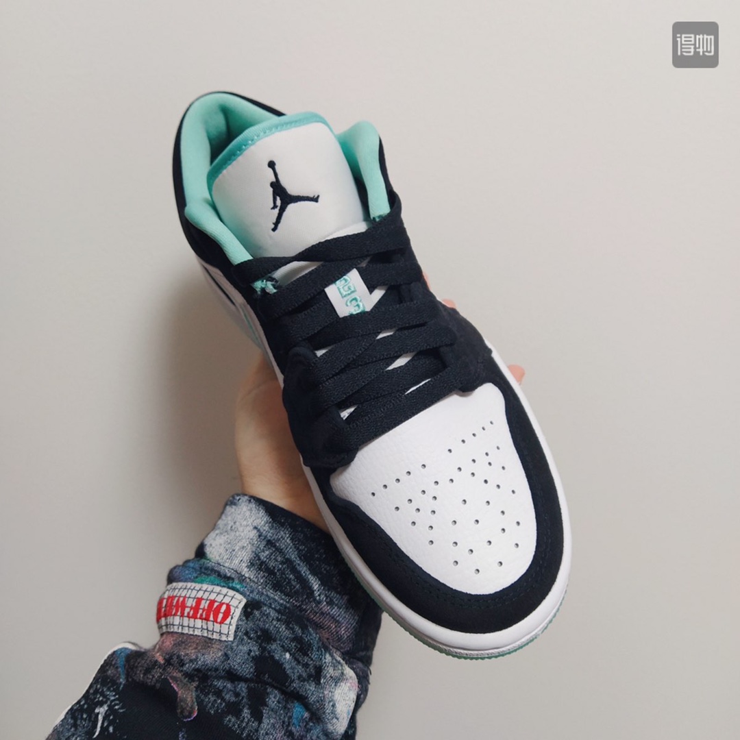 130 真标半码 耐克 JORDAN 1 Low AJ1 郭艾伦 薄荷绿3M反光 低帮篮球鞋 CQ9828-131