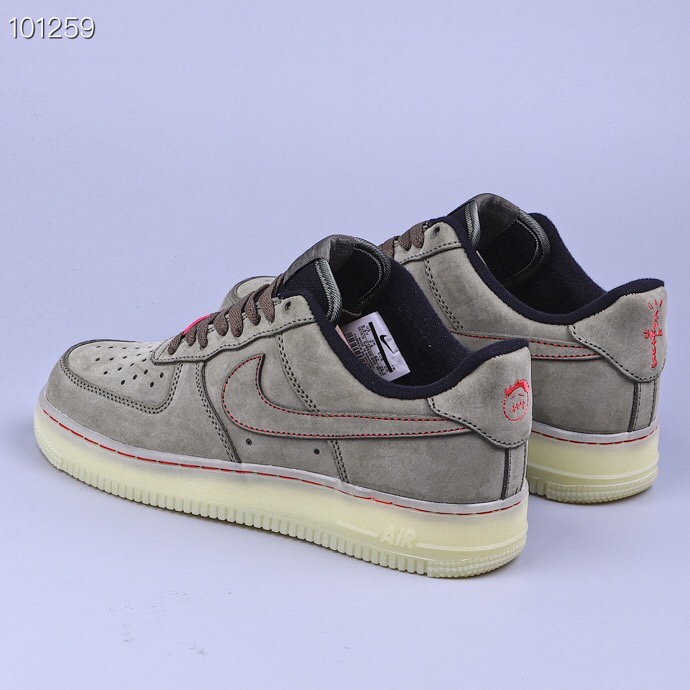全码补齐  p220   Air Force 1 CACTUSJACK by TRAVIS SCOTT 创意定制  鬼脸限定麂皮军绿TS 空军一号  Cj6602 255