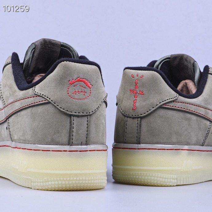 全码补齐  p220   Air Force 1 CACTUSJACK by TRAVIS SCOTT 创意定制  鬼脸限定麂皮军绿TS 空军一号  Cj6602 255