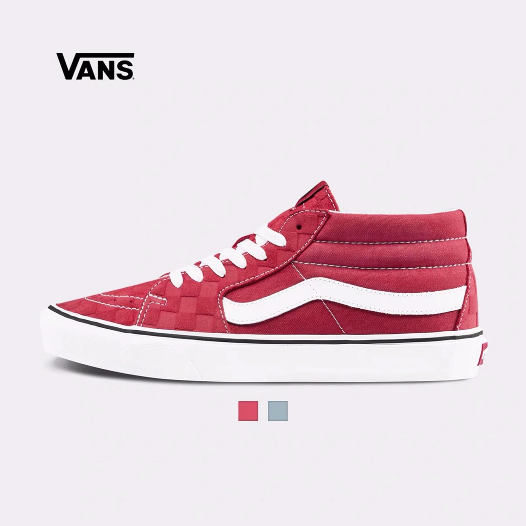 新款🎉🎉【新款到货】🎉🎉型号YY666 💰1 30 Vans范斯 经典系列VansSK8-Mid板鞋运动鞋 红色中帮男女新款官方正品Size：35 一44带半码