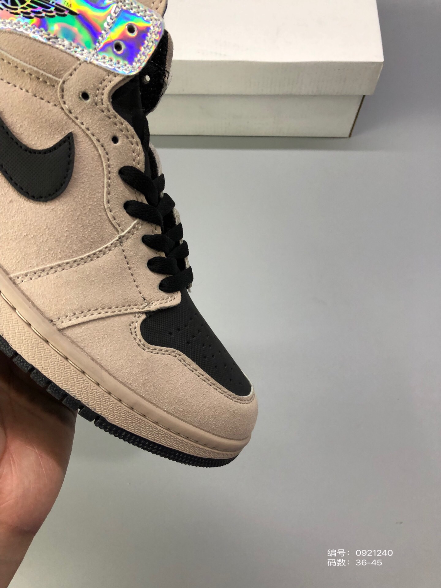 130 乔丹Air Jordan 1 Mid AJ1脏粉脚趾粉镭射篮球鞋小伦纳德