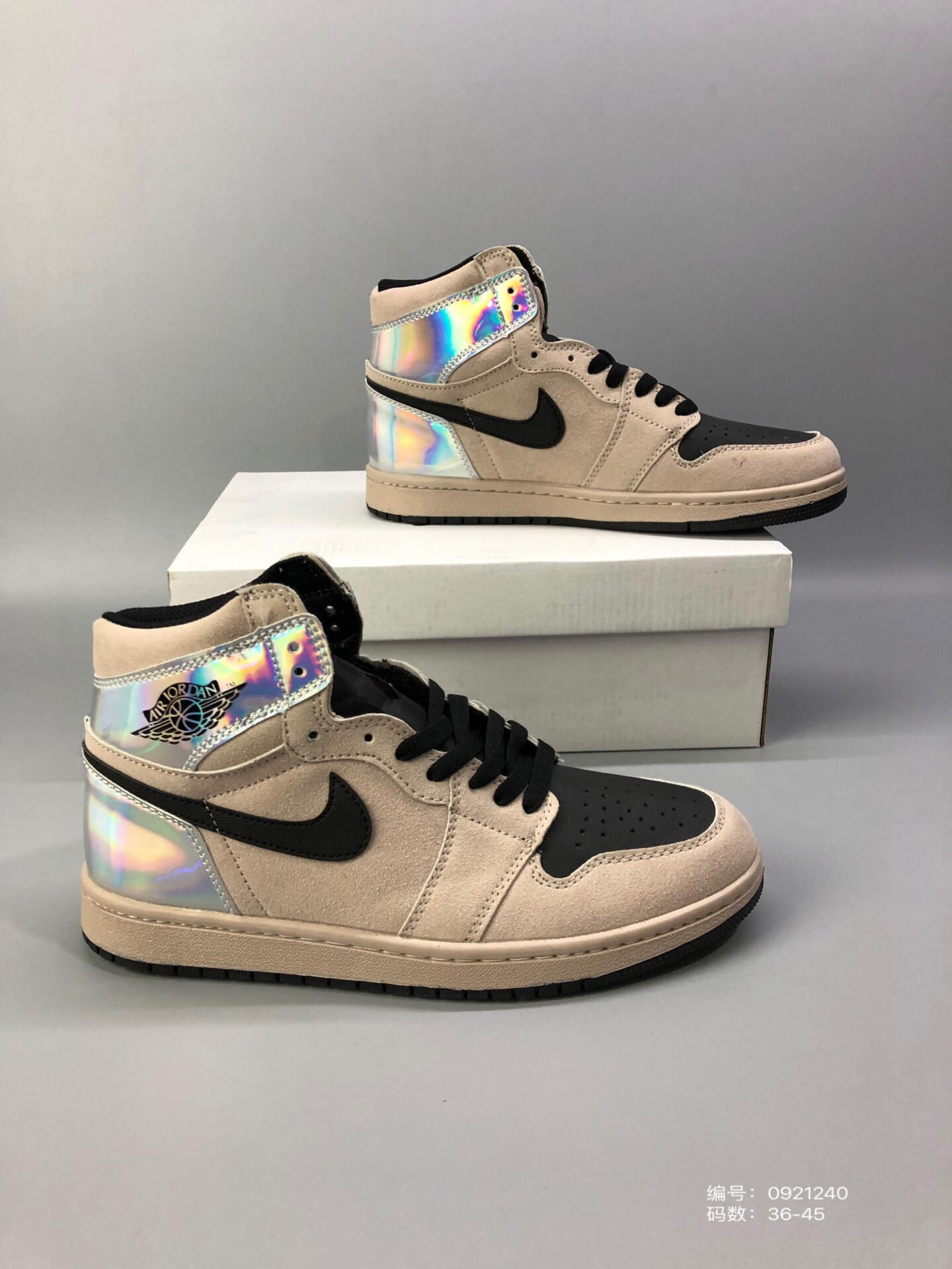 130 乔丹Air Jordan 1 Mid AJ1脏粉脚趾粉镭射篮球鞋小伦纳德