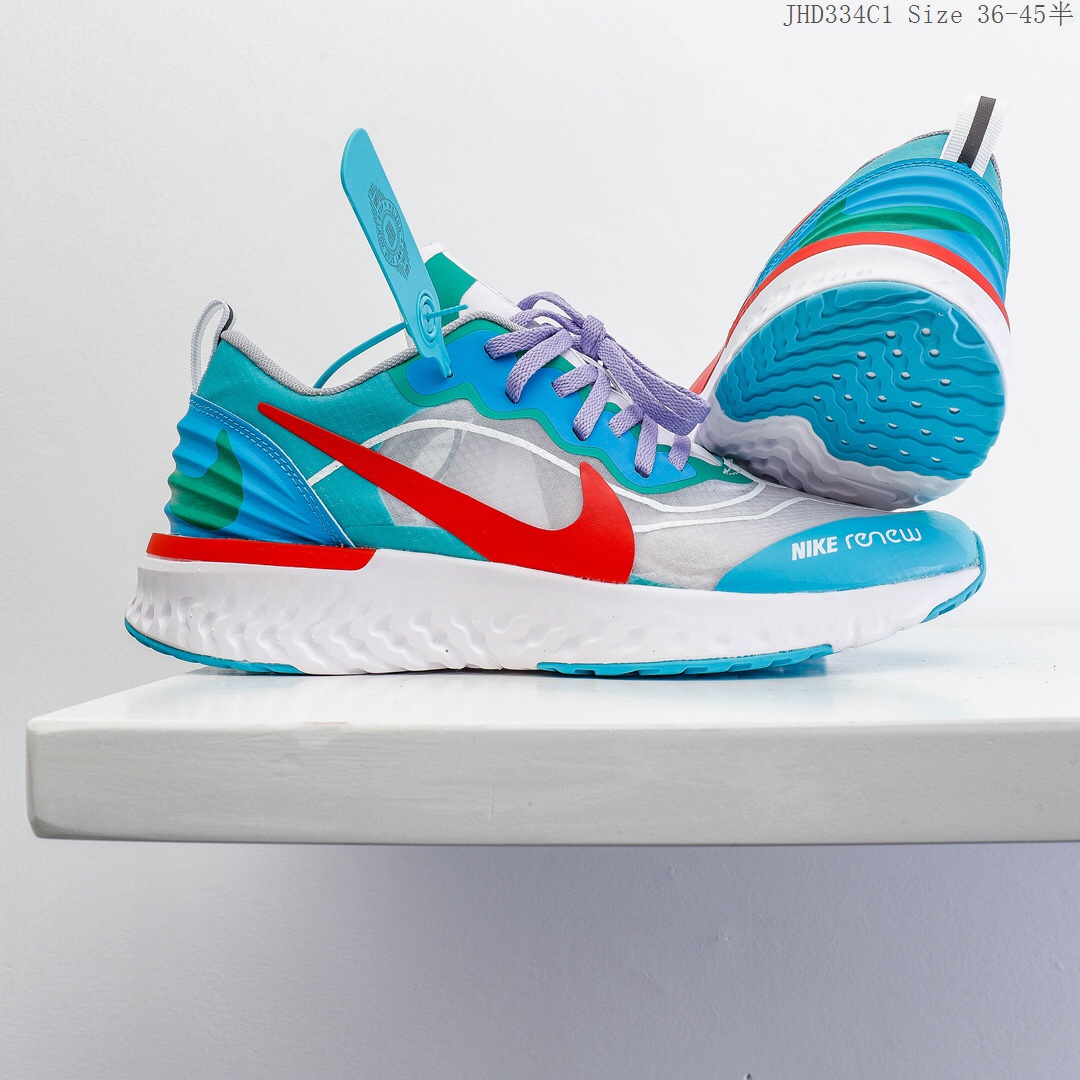 140 Nike Odyssey React 2 Flyknit 耐克 瑞亚2代 新款 网面透气 舒适脚感软底 抗磨时尚运动跑步鞋JHD334C 真标半码