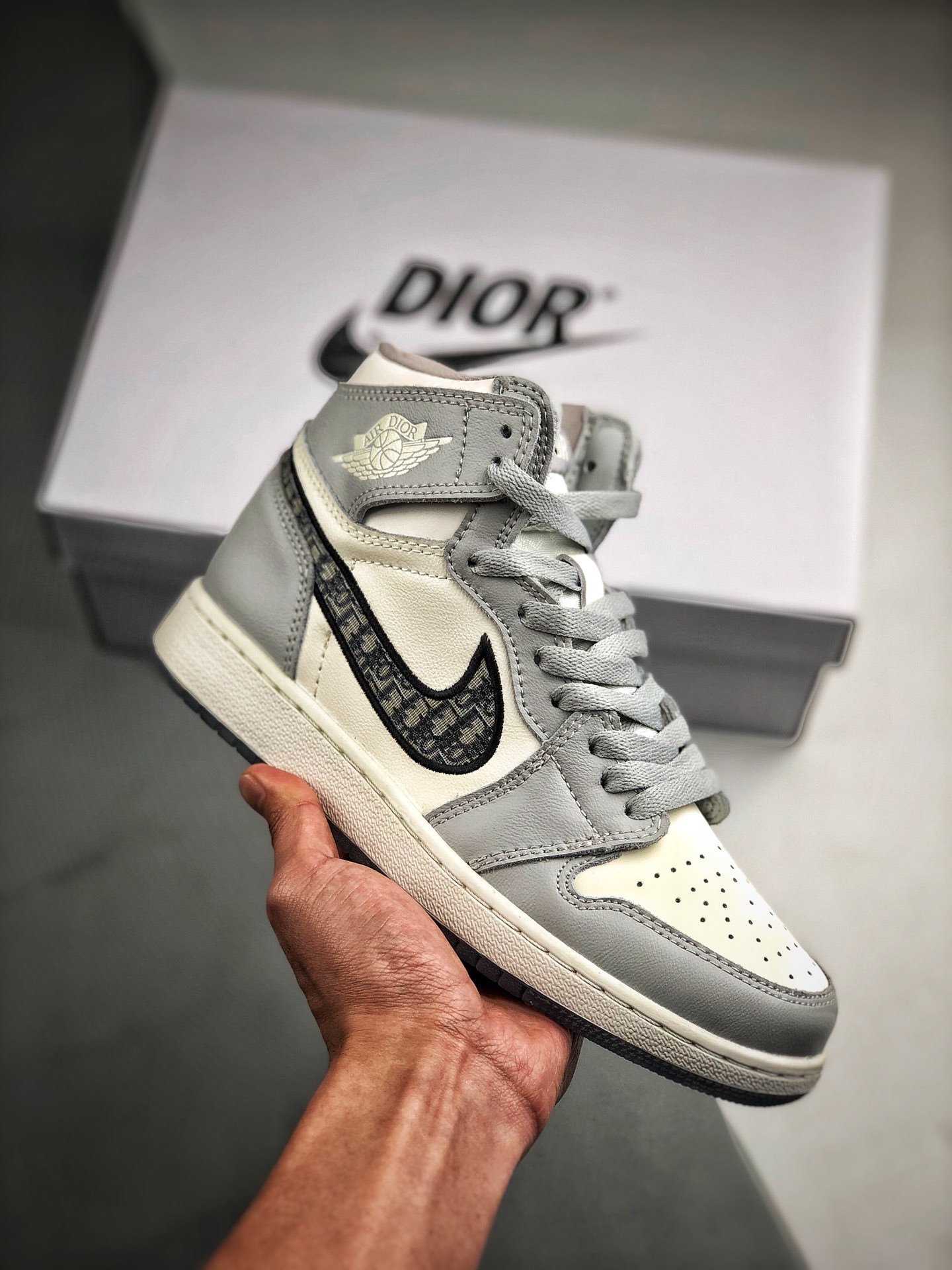 Admite pago contra reembolso Dior x Air Jordan 1 Dior, versión de primera capa con caja original, fotos reales del enví…