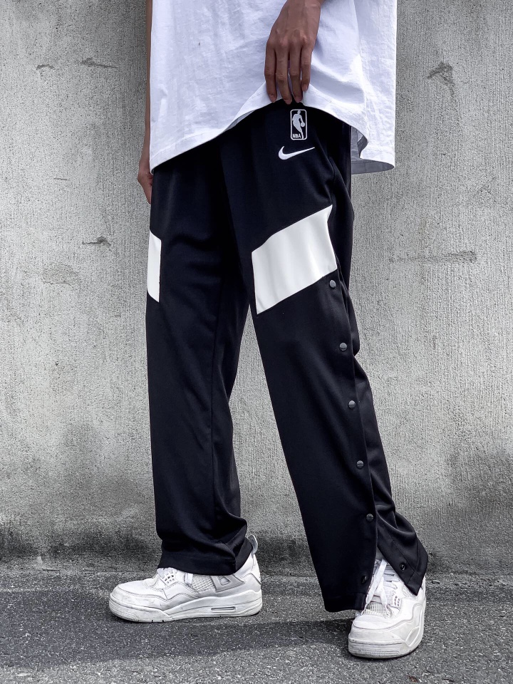 80 耐克nike 湖人lakers nba经典训练排扣裤 nba湖人同款排扣训