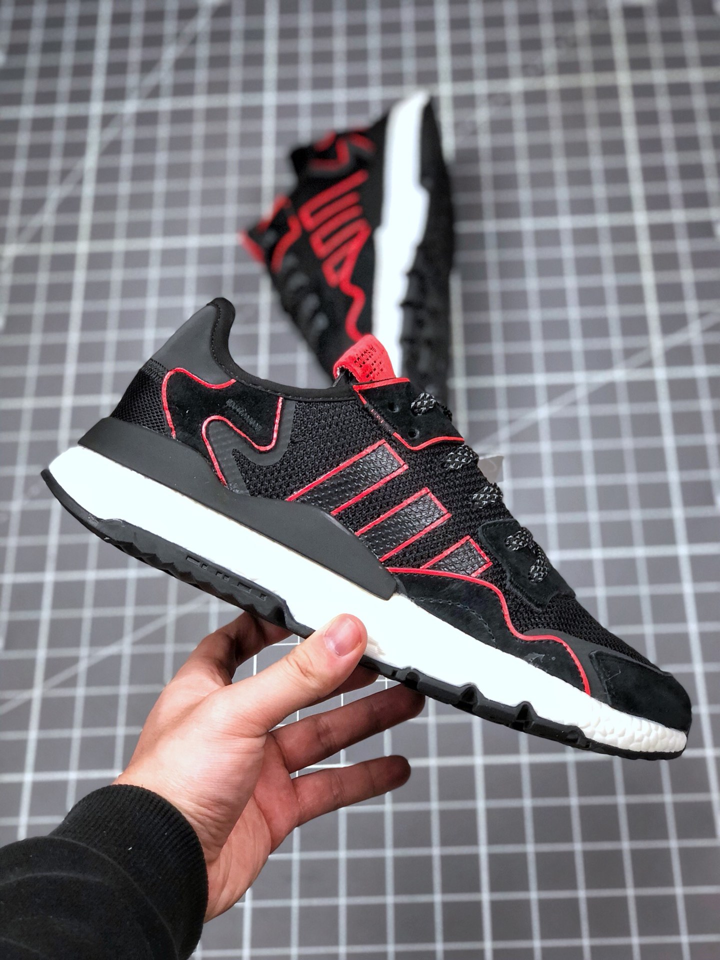 150 真标半码 阿迪达斯 /Adidas Nite Jogger Boost 夜行者3M反光 爆米花大底复古跑鞋 FV3615