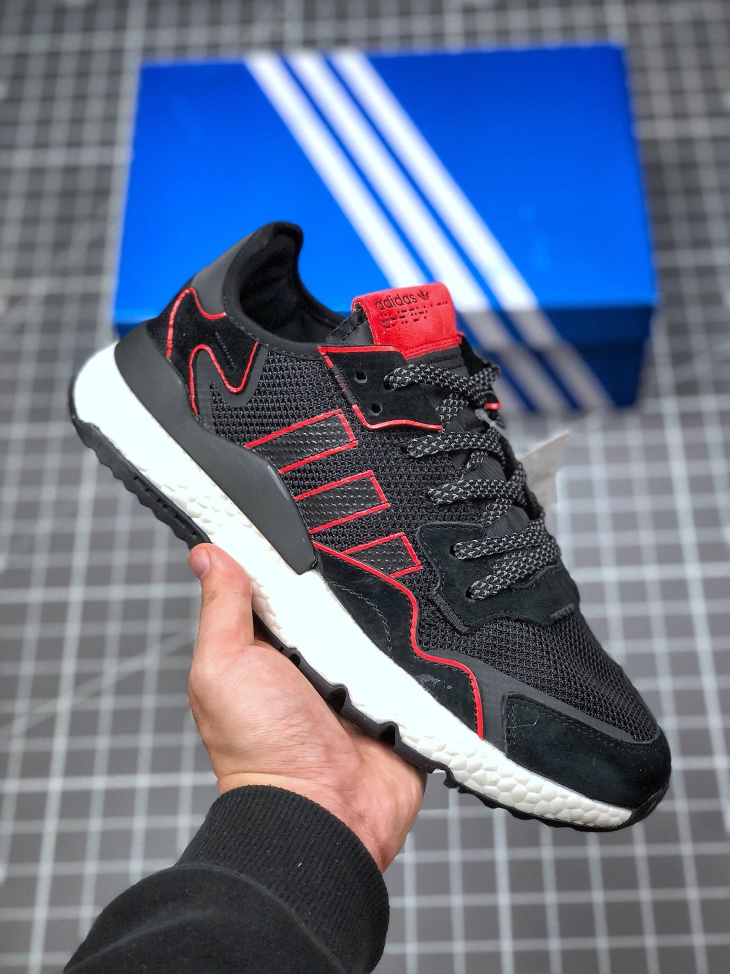 150 真标半码 阿迪达斯 /Adidas Nite Jogger Boost 夜行者3M反光 爆米花大底复古跑鞋 FV3615