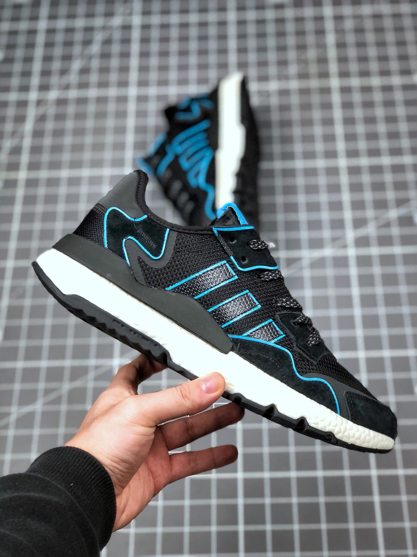 150 真标半码 阿迪达斯 /Adidas Nite Jogger Boost 夜行者3M反光 爆米花大底复古跑鞋 FV3615