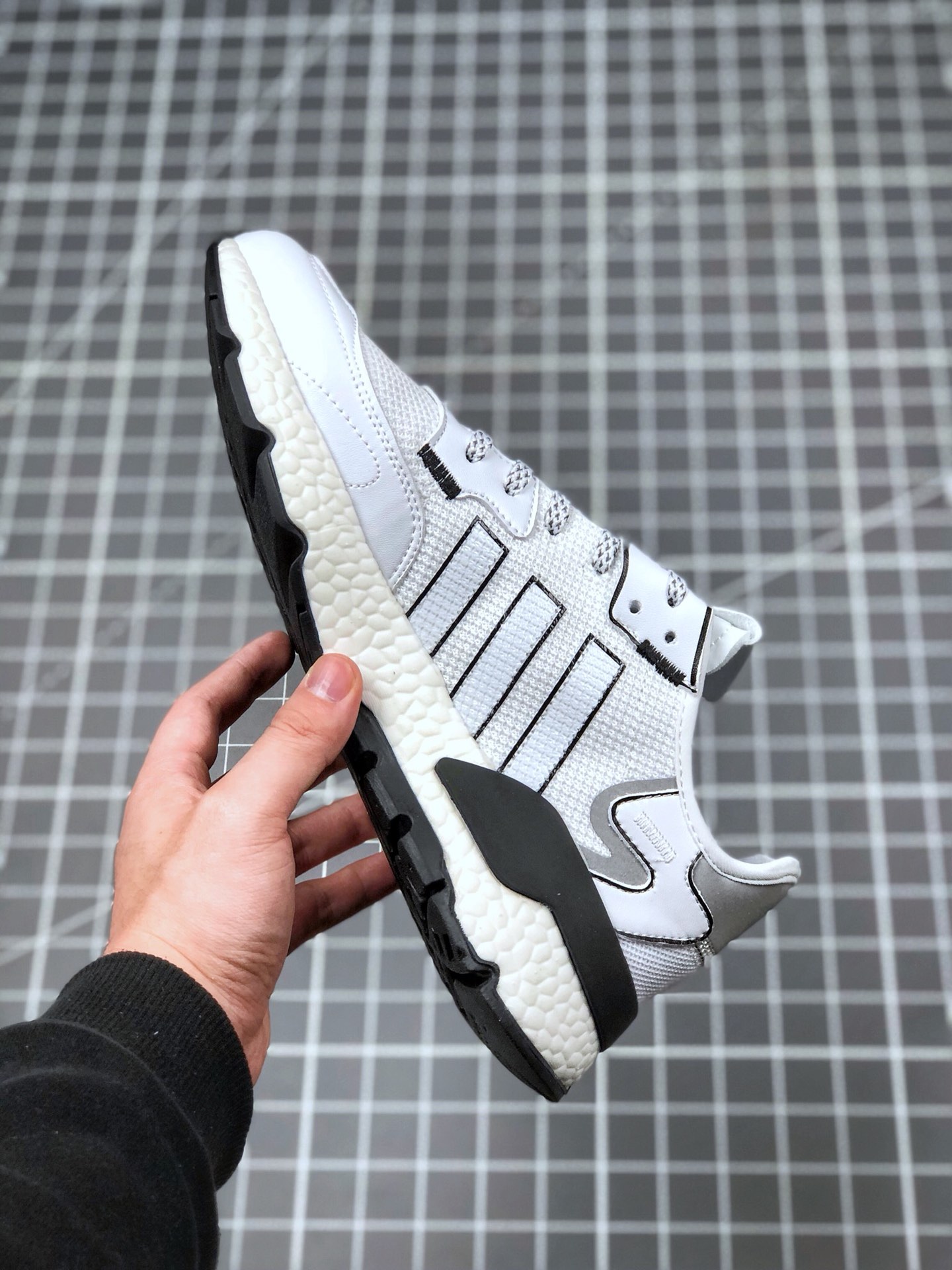 150 真标半码 阿迪达斯 /Adidas Nite Jogger Boost 夜行者3M反光 爆米花大底复古跑鞋 FV3615