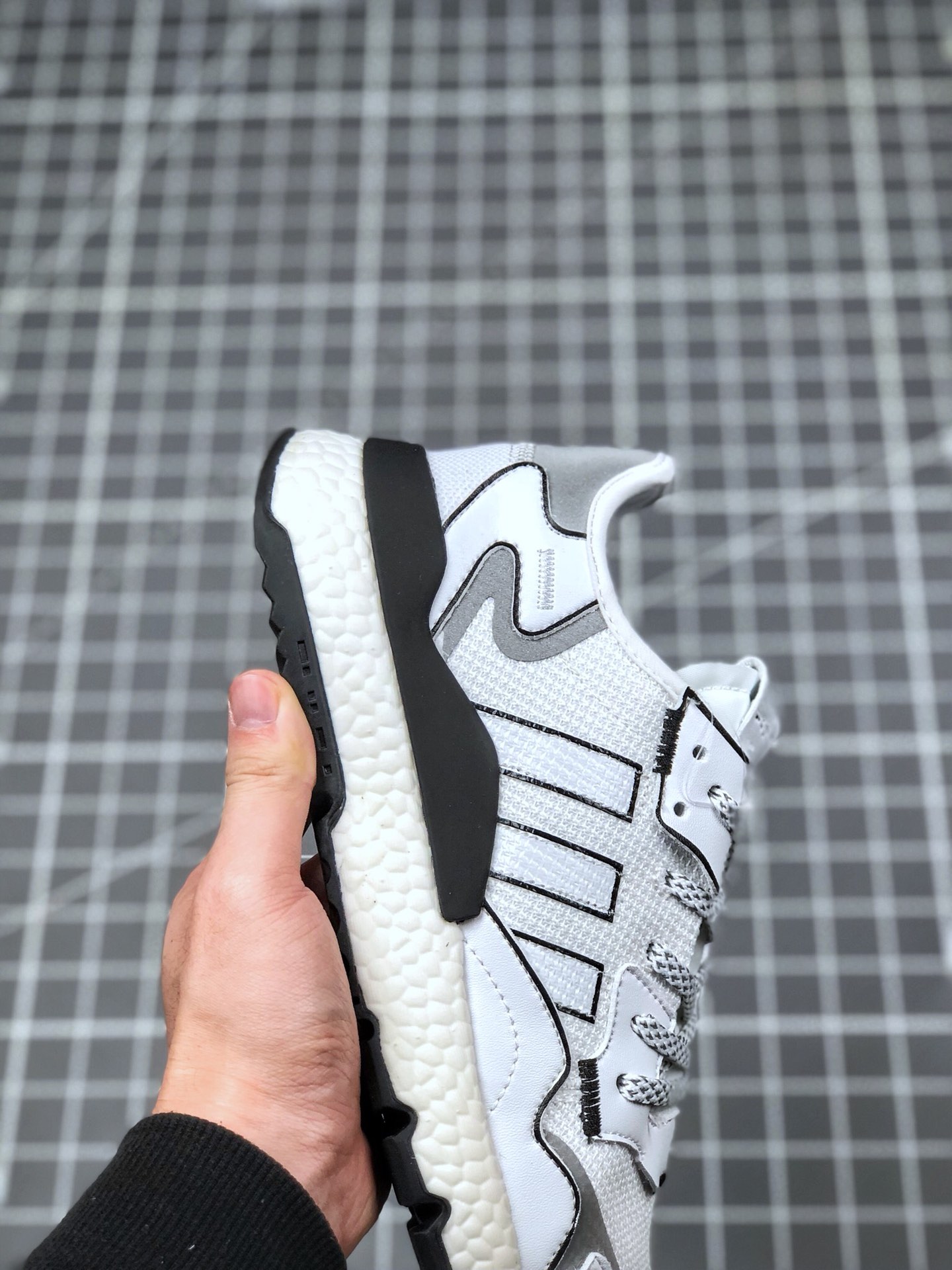 150 真标半码 阿迪达斯 /Adidas Nite Jogger Boost 夜行者3M反光 爆米花大底复古跑鞋 FV3615