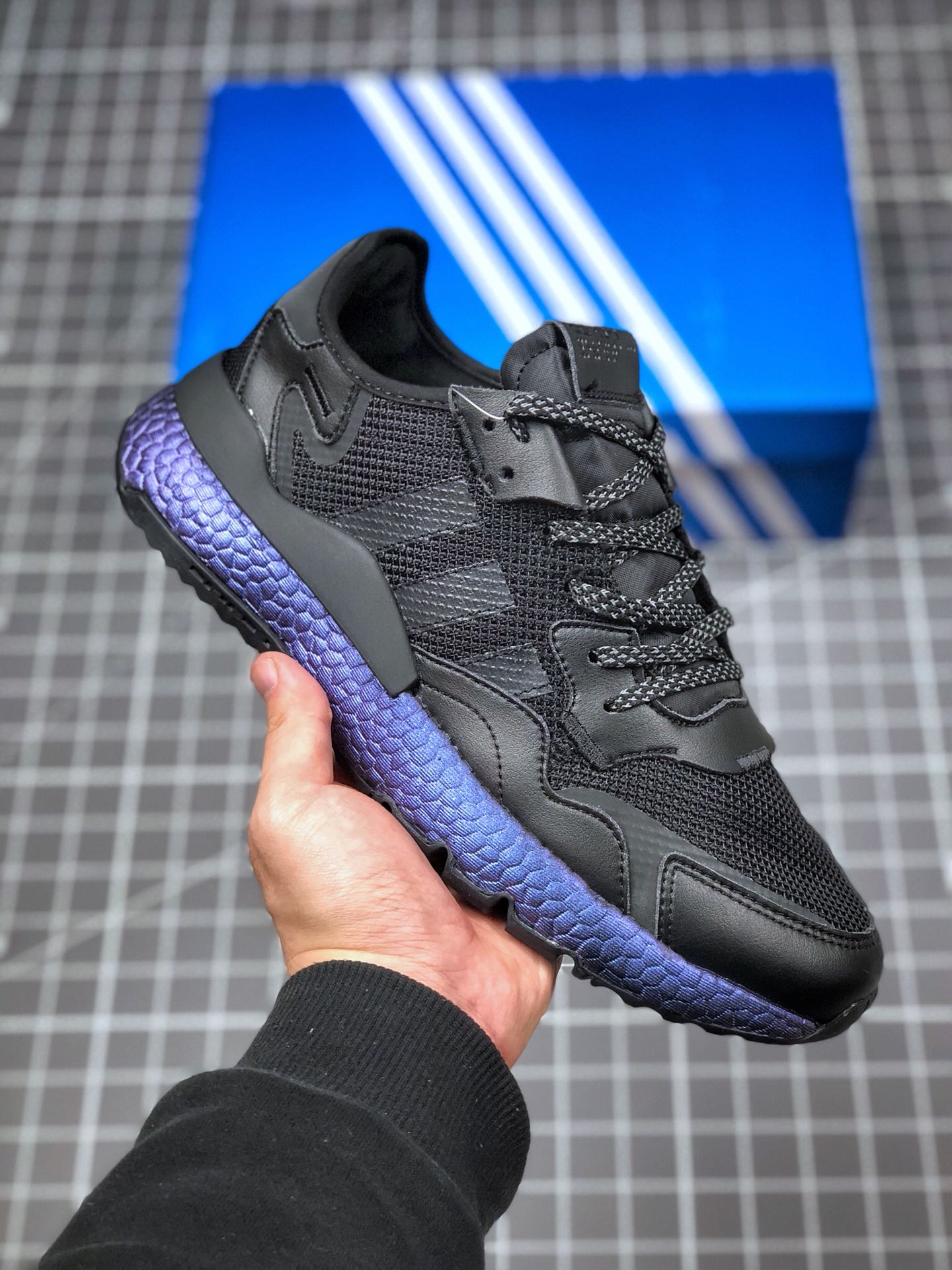 150 真标半码 阿迪达斯 /Adidas Nite Jogger Boost 夜行者3M反光 爆米花大底复古跑鞋 FV3615