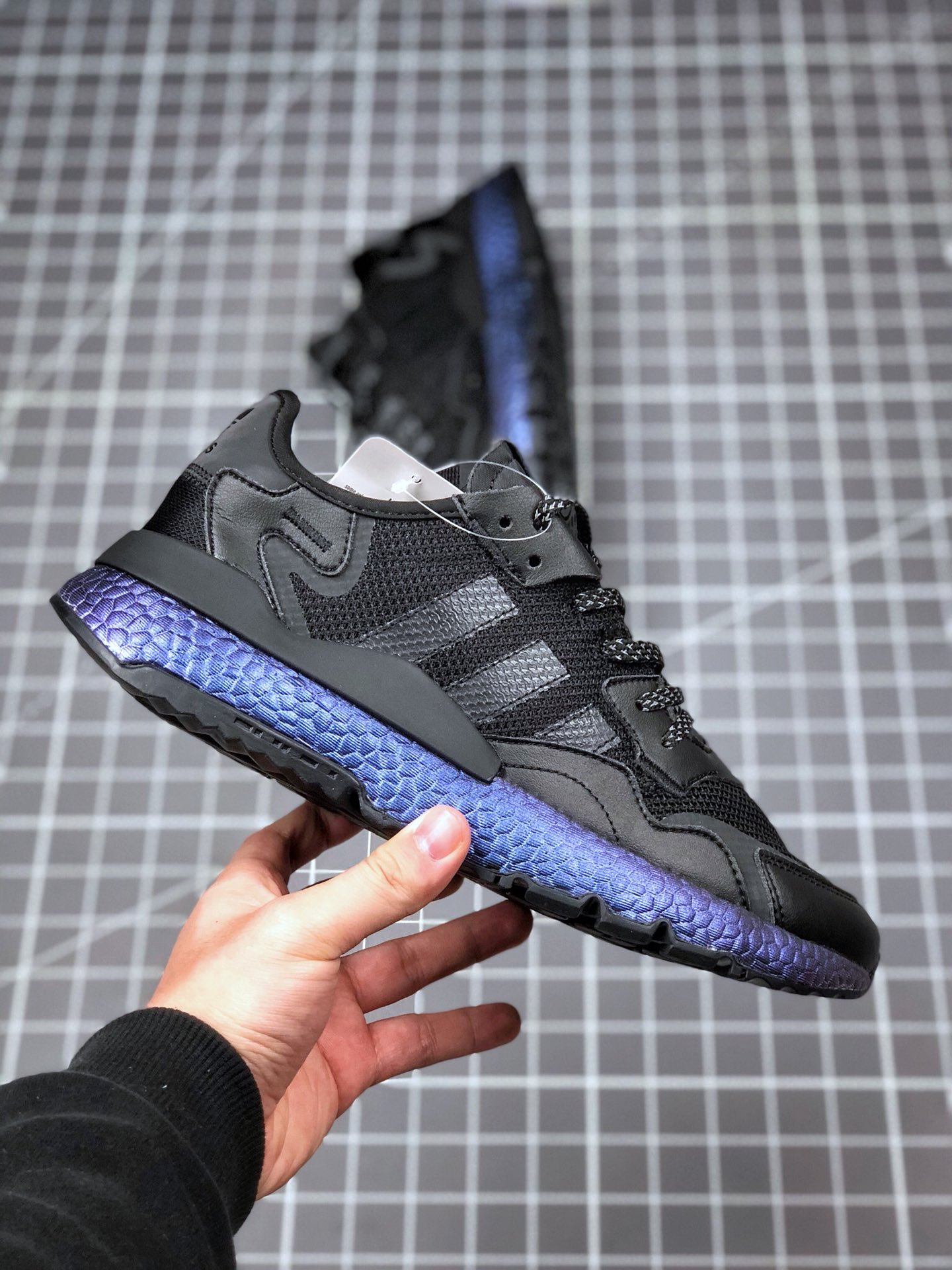 150 真标半码 阿迪达斯 /Adidas Nite Jogger Boost 夜行者3M反光 爆米花大底复古跑鞋 FV3615