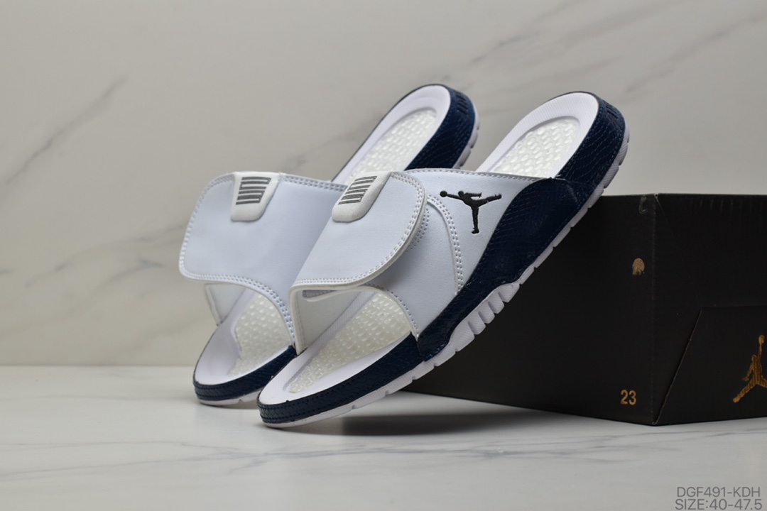 75 乔丹Air Jordan Hydro AJ11黑白运动休闲沙滩拖鞋凉拖男鞋