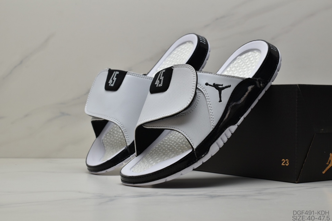 75 乔丹Air Jordan Hydro AJ11黑白运动休闲沙滩拖鞋凉拖男鞋