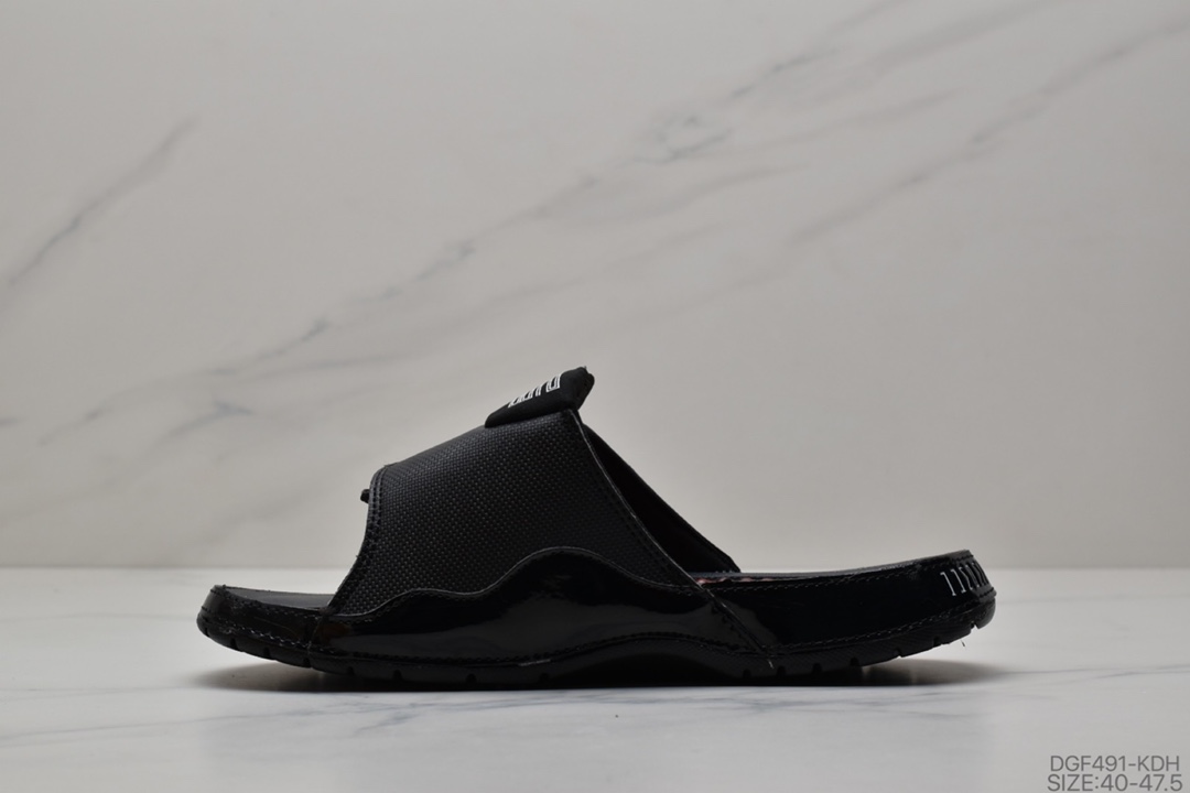 75 乔丹Air Jordan Hydro AJ11黑白运动休闲沙滩拖鞋凉拖男鞋