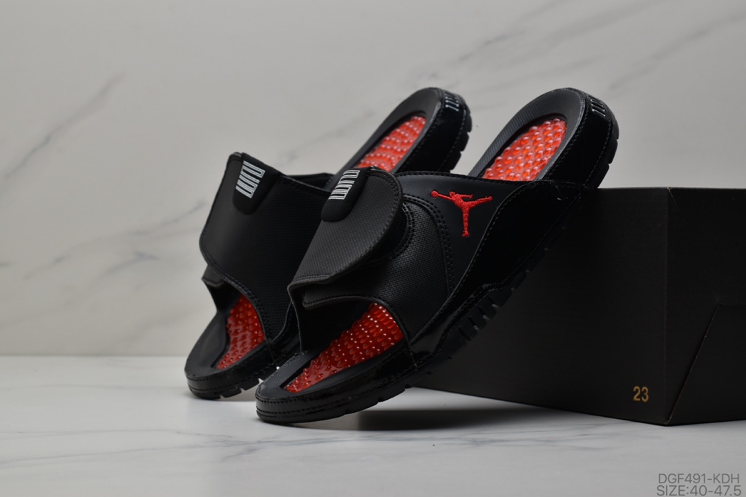 75 乔丹Air Jordan Hydro AJ11黑白运动休闲沙滩拖鞋凉拖男鞋