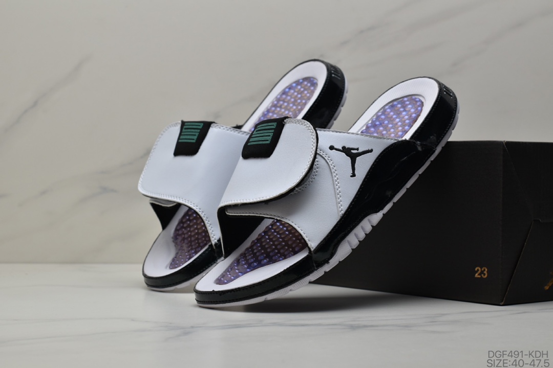 75 乔丹Air Jordan Hydro AJ11黑白运动休闲沙滩拖鞋凉拖男鞋
