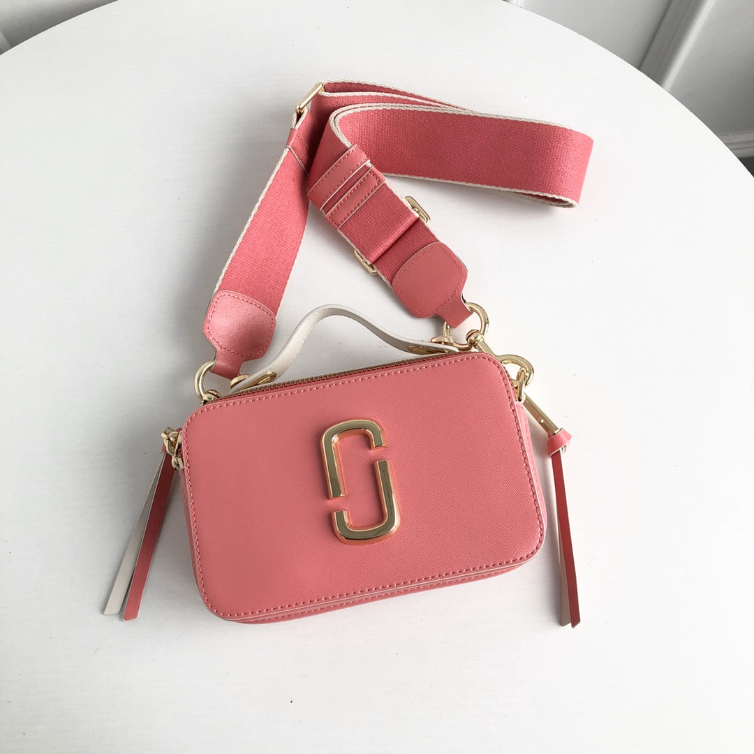 Marc Jacobs ～大号/Marc Jacobs/莫杰春夏多色牛皮立体金属徽标百搭相机包女包sure shot净版单肩斜挎手拎相机包 尺寸：21