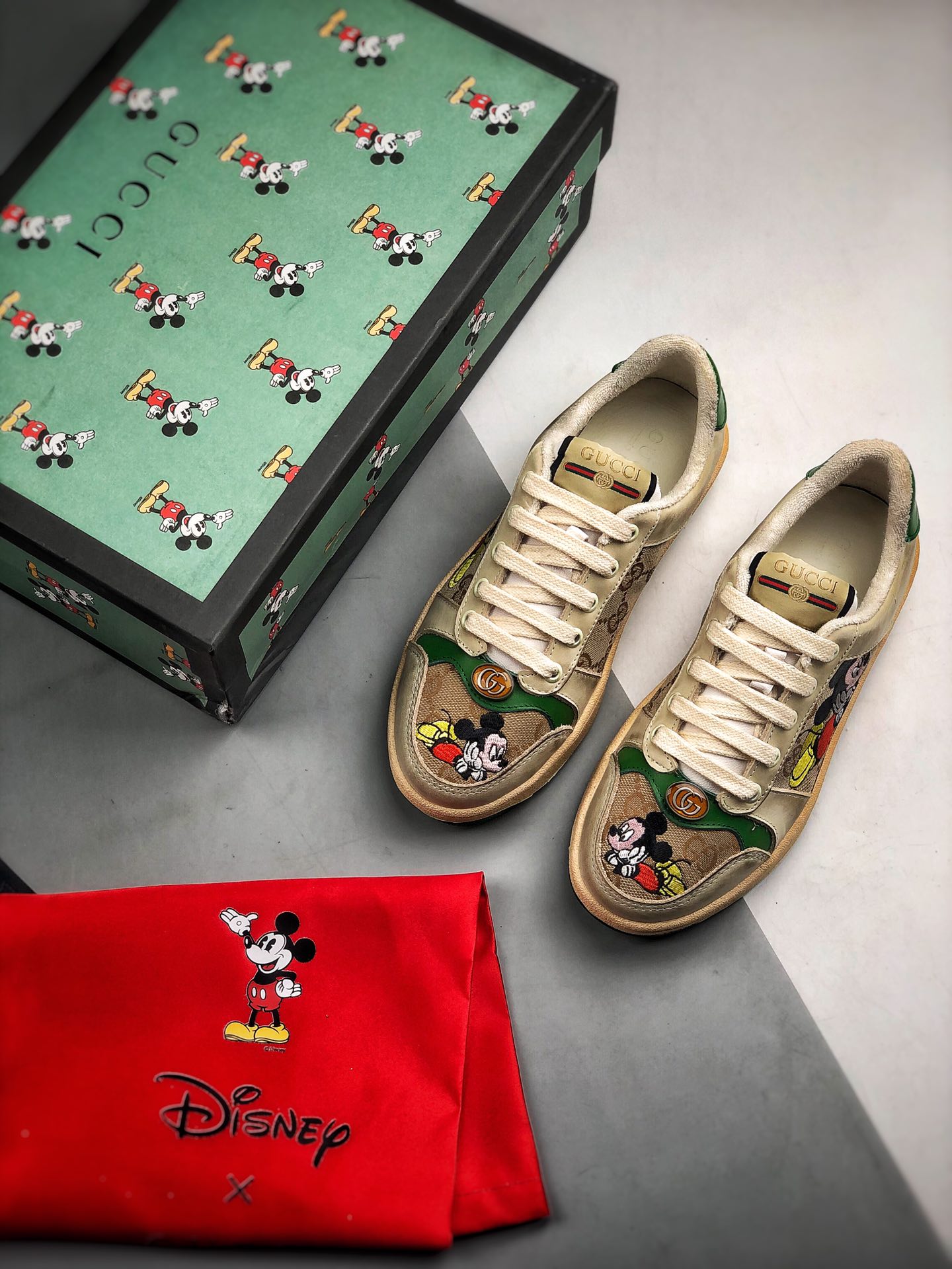 240 Gucci 古驰米老鼠 余文乐板鞋系列  正确原盒版本