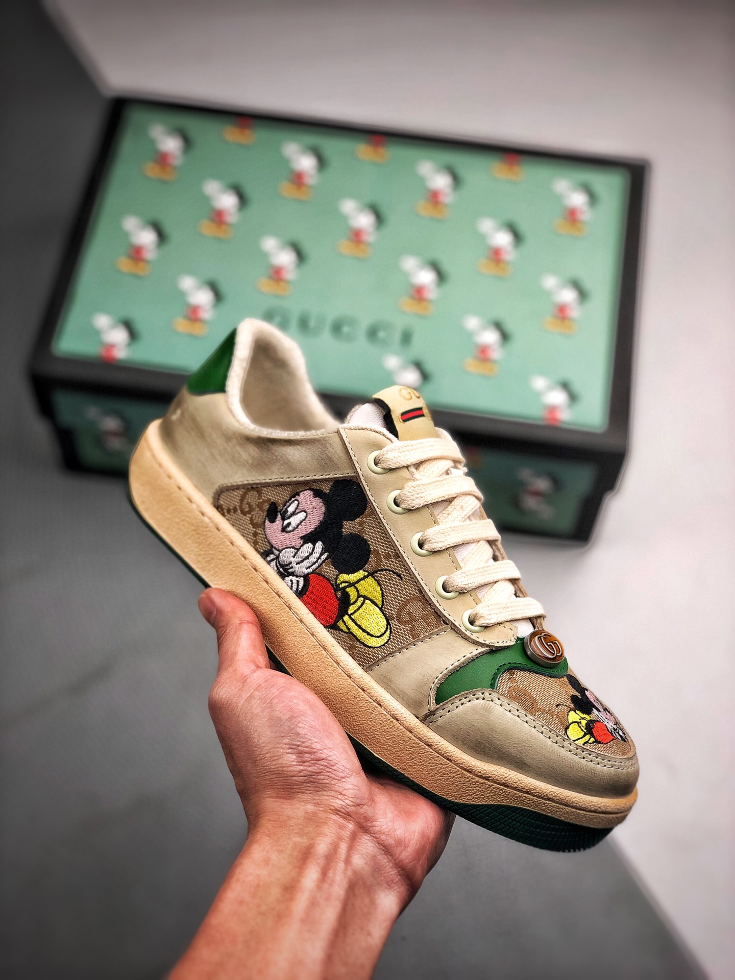 240 Gucci 古驰米老鼠 余文乐板鞋系列  正确原盒版本
