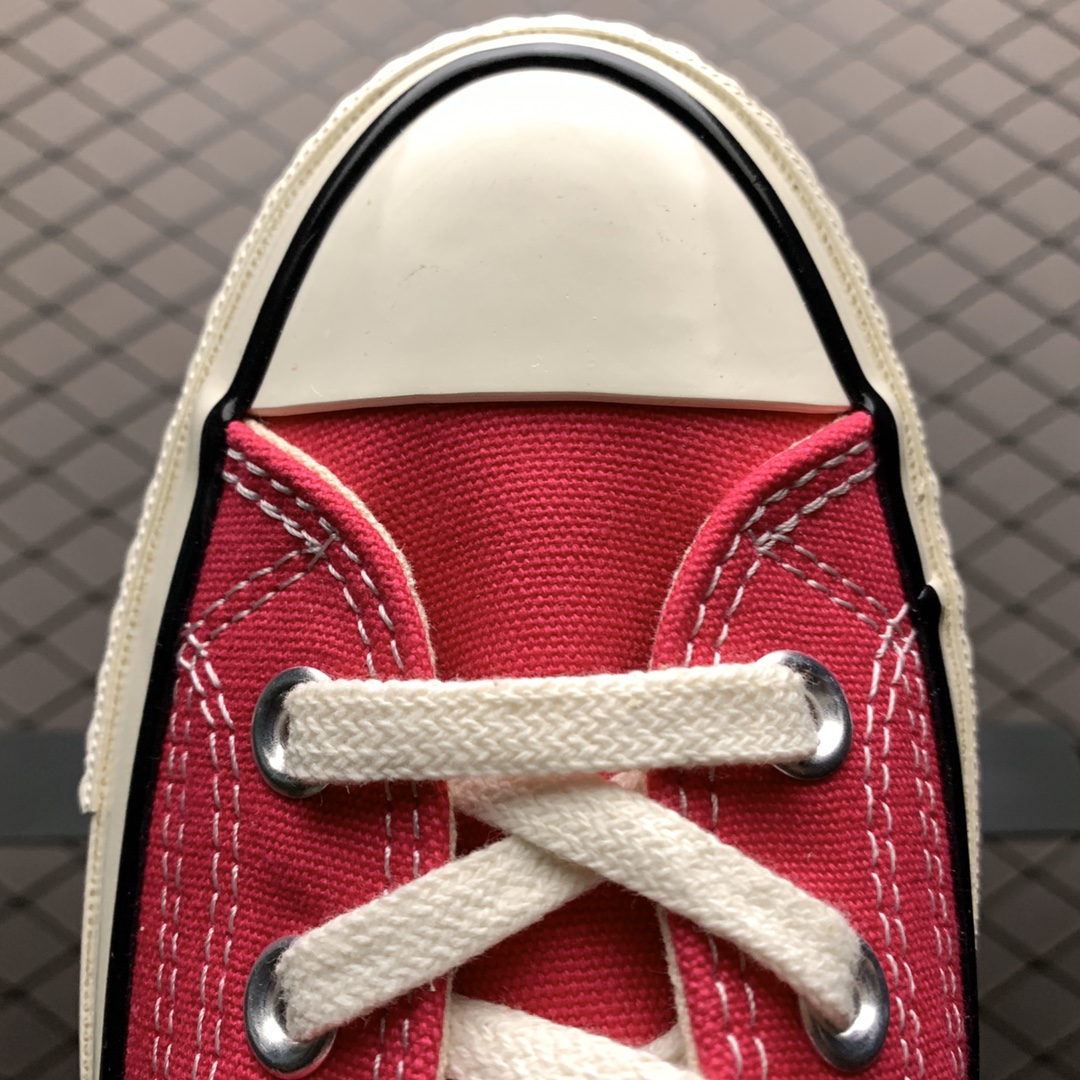 130 Converse 匡威 1970s 玫红 帆布高帮休闲板鞋