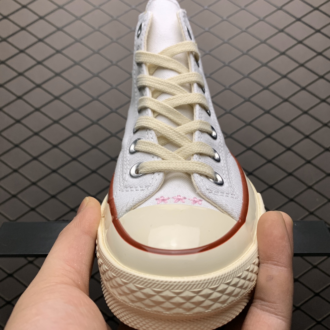 160 Converse 匡威 All Star 花卉刺绣 帆布高帮休闲板鞋