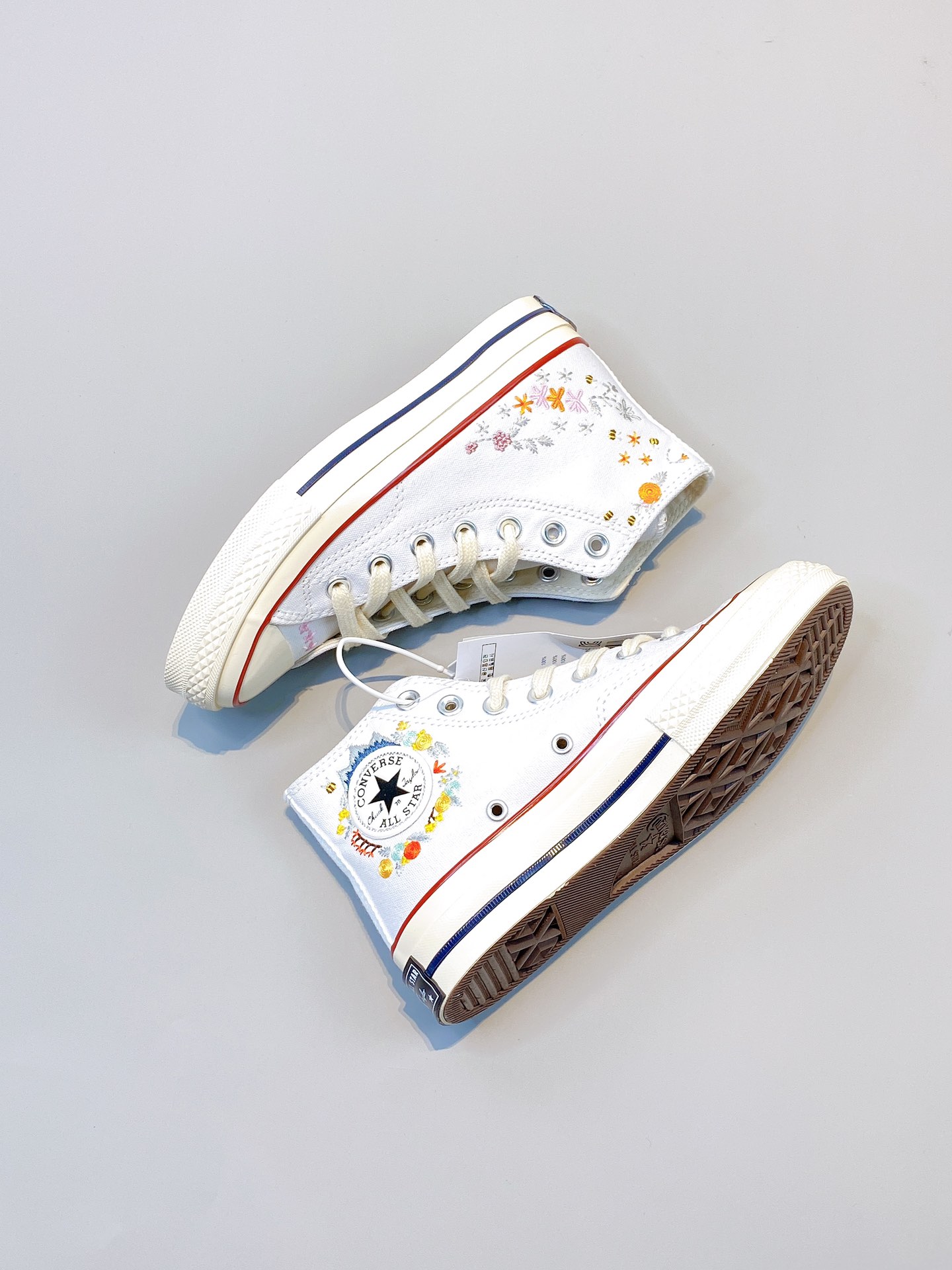 160  Converse 1970s 匡威花卉刺绣花环 全白花刺绣 鞋款以1970s为蓝底 42 42.5 43 44