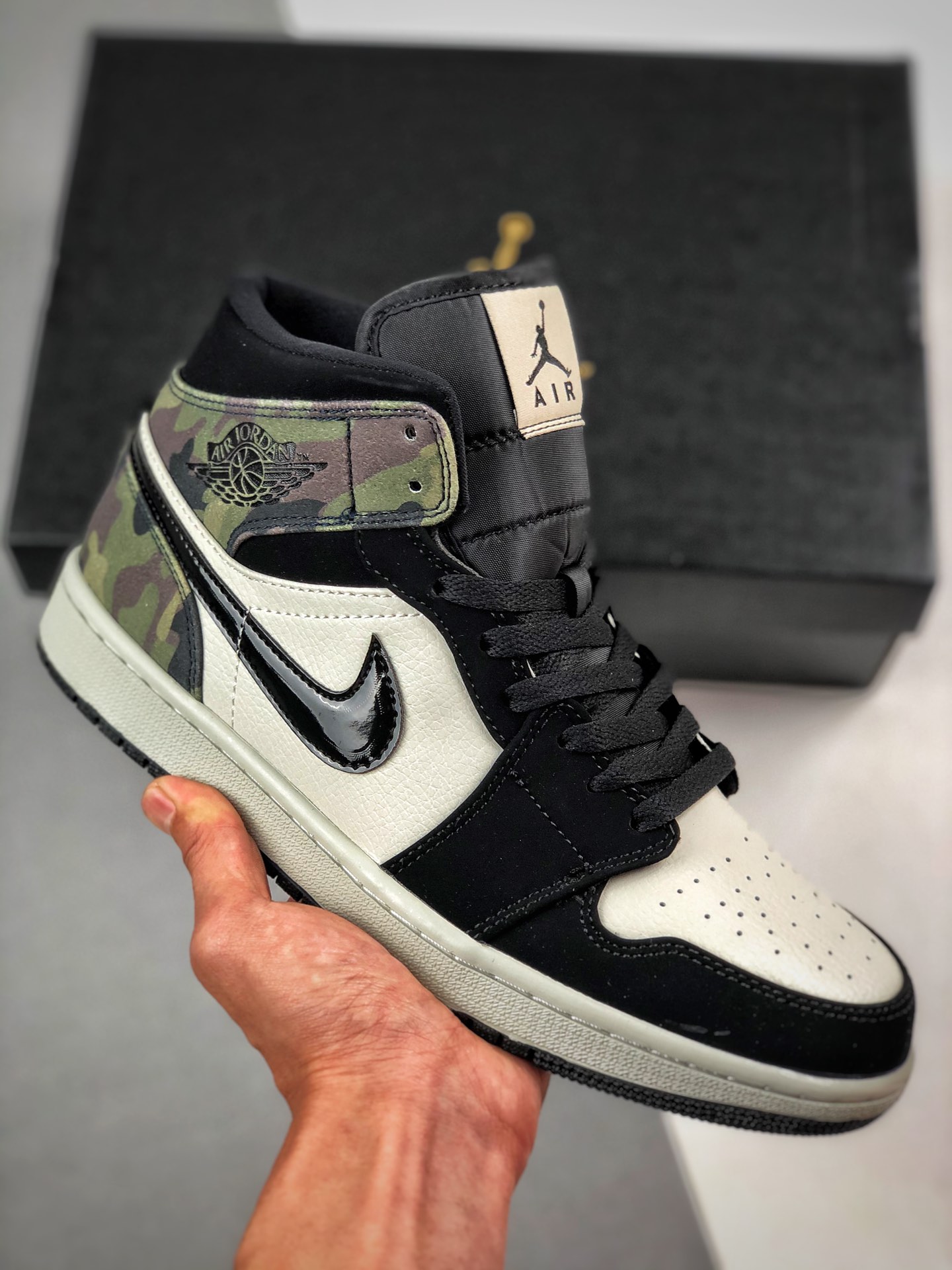 Admite pago contra reembolso Air Jordan 1 Mid Camuflaje, serie de media caña, nuevo lote, suela original con archivo y …