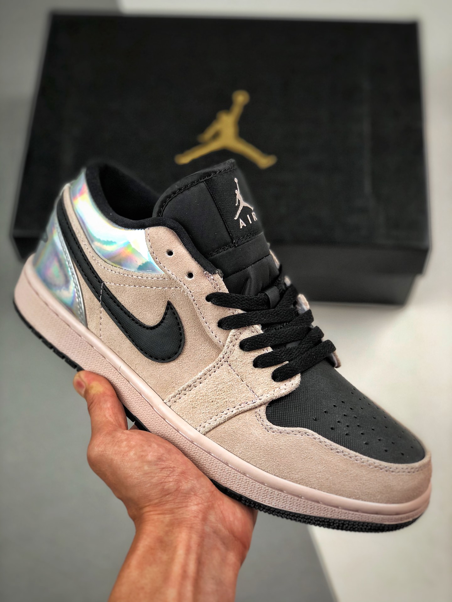 Admite pago contra reembolso Air Jordan 1 Low Láser Rosa, zapatos originales de la empresa comprados y re-des…