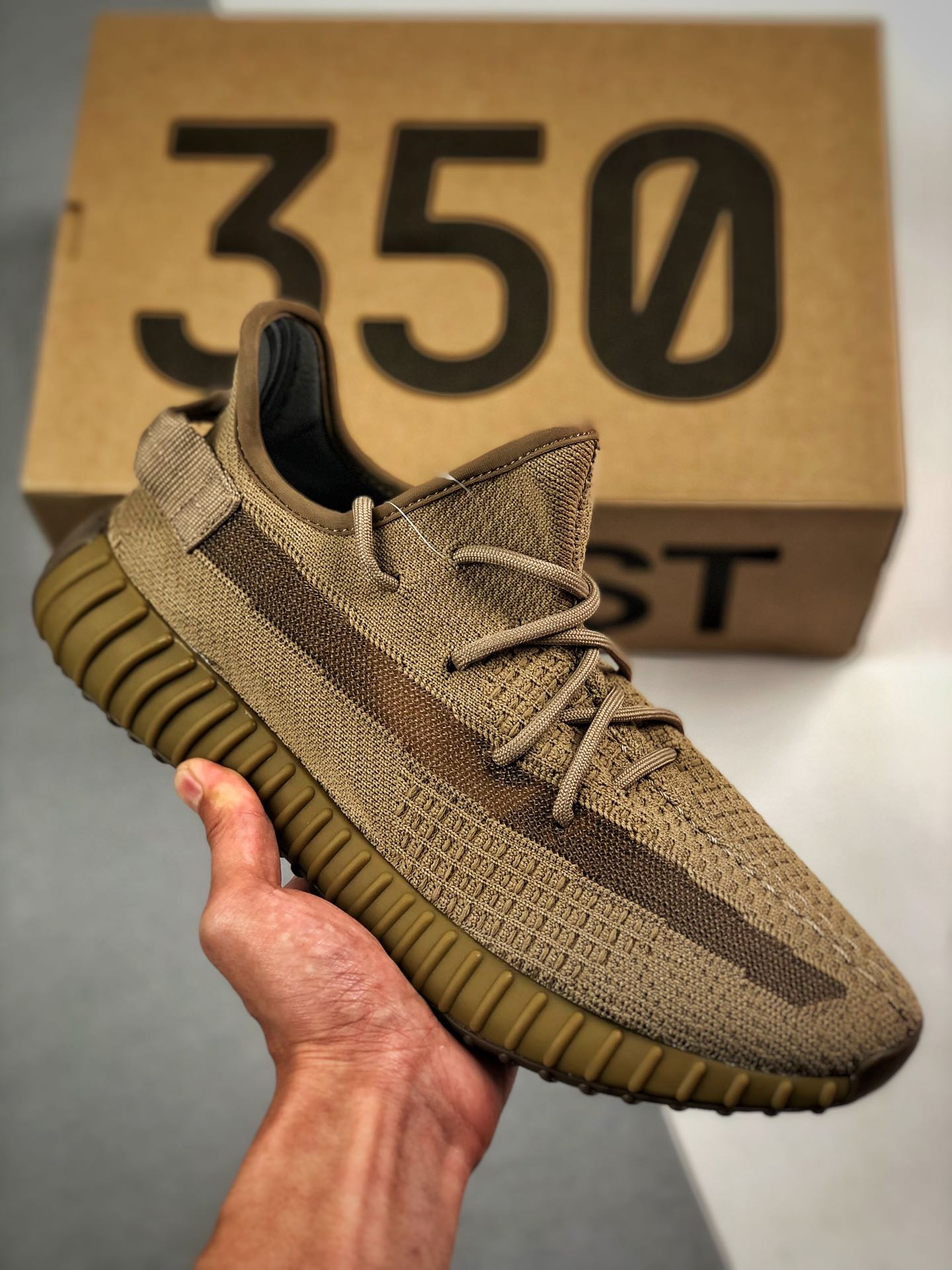 Suministro terminal AD Yeezy Boost 350 V2 "Earth" "América 3.0 Tierra marrón" FX9033 Usa cinta Baihong y hilo Mark #Mat…
