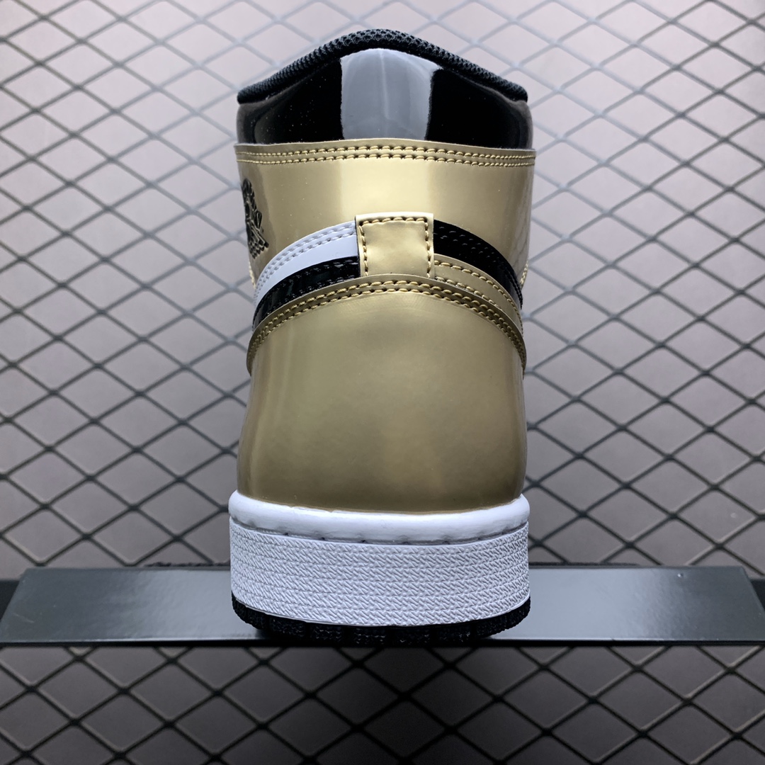 450 纯原版本 Air Jordan 1 Retro High NRG Patent Gold Toe AJ1乔1 黑金脚趾 861428-007