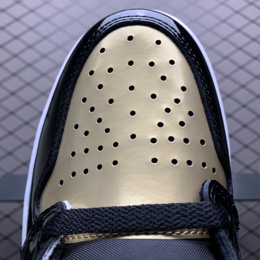 450 纯原版本 Air Jordan 1 Retro High NRG Patent Gold Toe AJ1乔1 黑金脚趾 861428-007