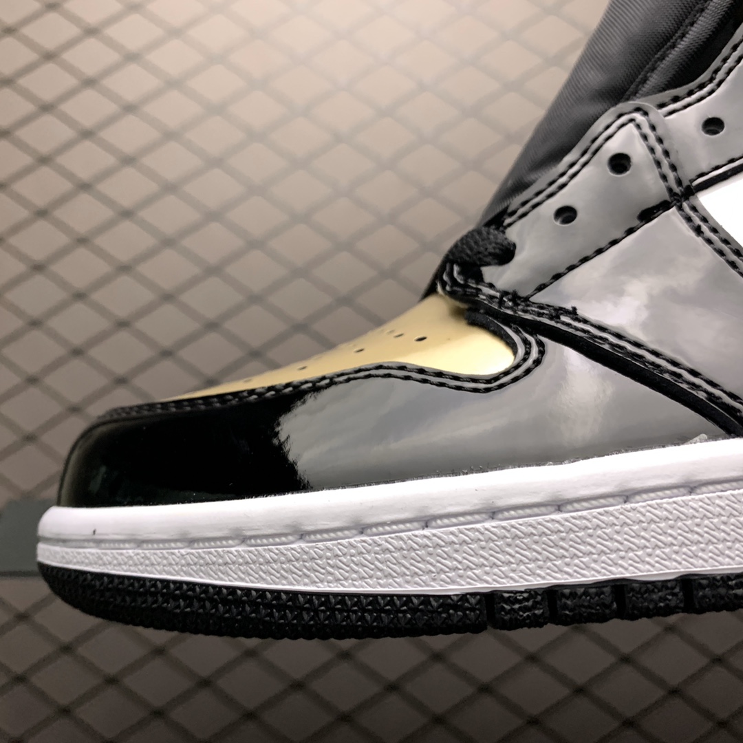 450 纯原版本 Air Jordan 1 Retro High NRG Patent Gold Toe AJ1乔1 黑金脚趾 861428-007