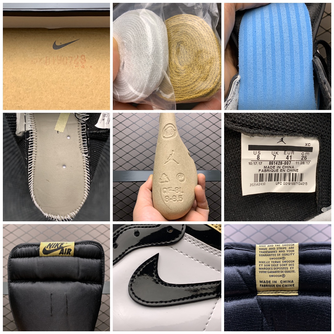 450 纯原版本 Air Jordan 1 Retro High NRG Patent Gold Toe AJ1乔1 黑金脚趾 861428-007