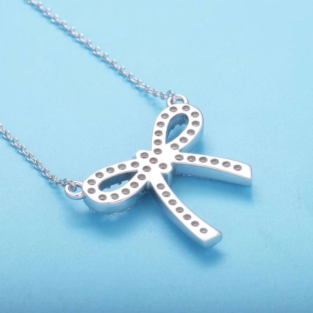 Tiffany & Co. Tiffany&Co.Bow系列镶钻蝴蝶结项链