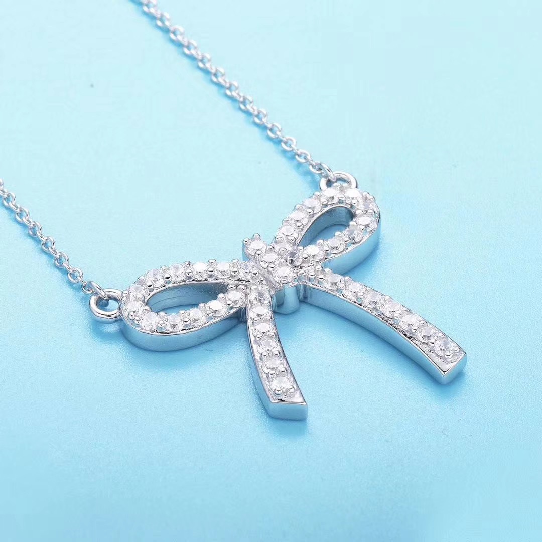 Tiffany & Co. Tiffany&Co.Bow系列镶钻蝴蝶结项链
