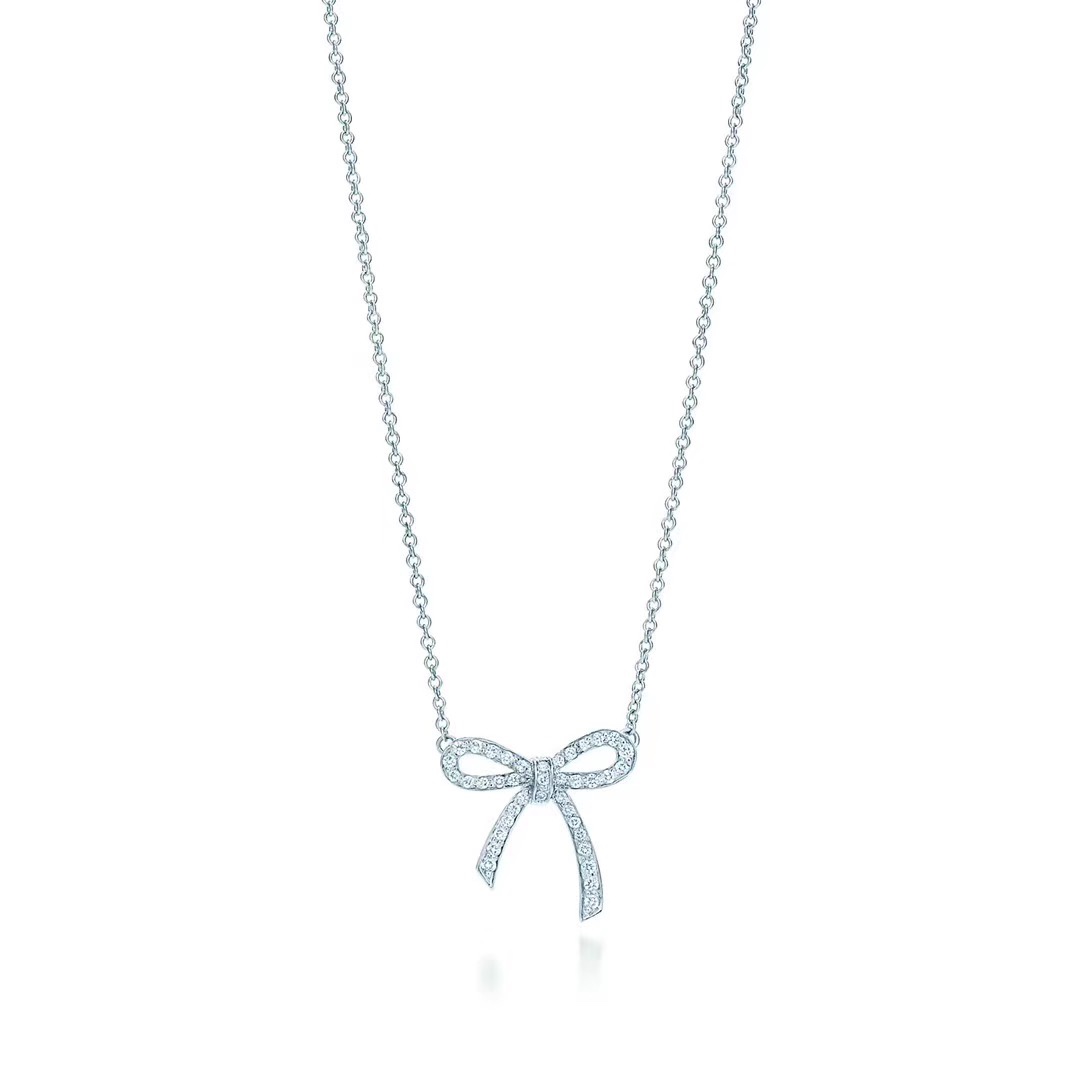 Tiffany & Co. Tiffany&Co.Bow系列镶钻蝴蝶结项链
