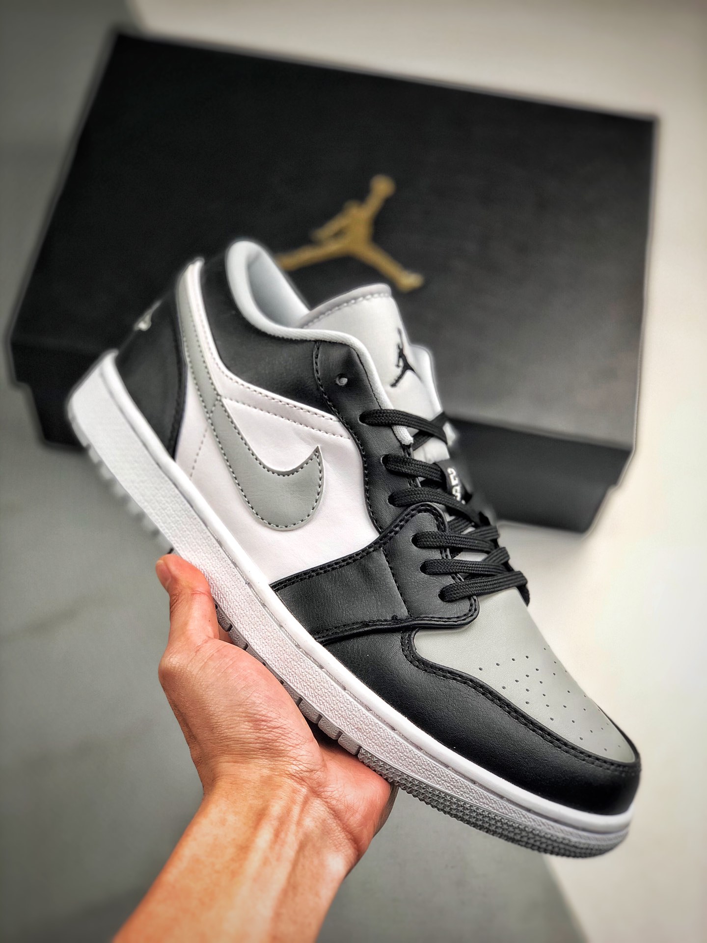 Admite pago contra reembolso Air Jordan 1 Low Sombra Negro/Gris, zapatos originales de la empresa comprados y re-desarr…