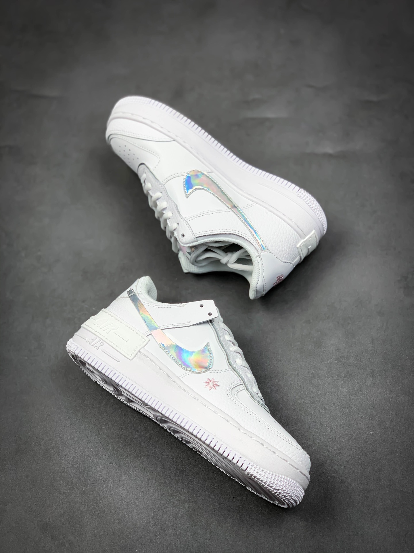 190 空军耐克马卡龙新配色 镭射银钩 小花Nike Air Force 1 Shadow AF1拼接 马卡龙  CK3172 003