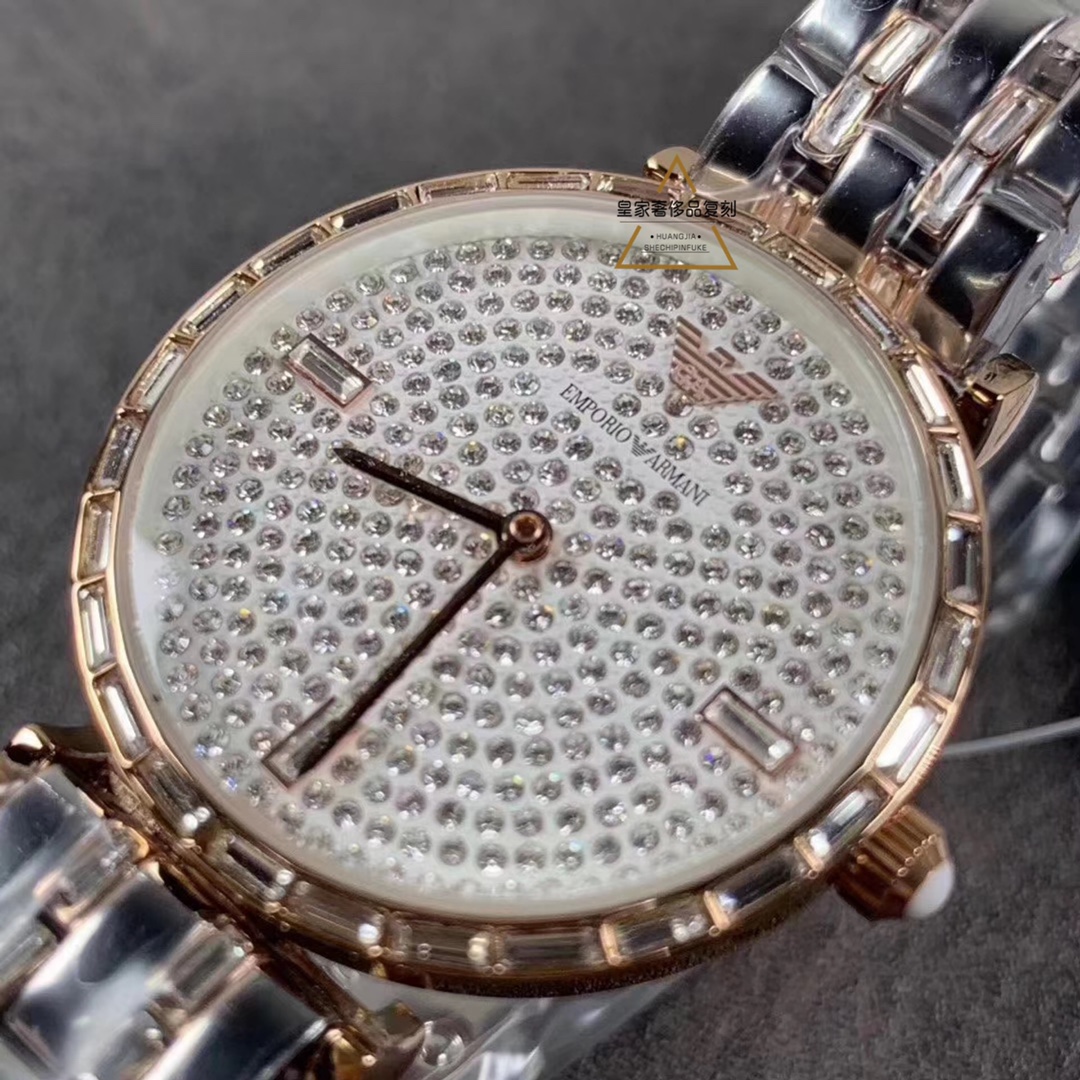 Armani 阿玛尼AR11293满天星 AR11294，原裝机芯9T表带：76粒.表面：338粒