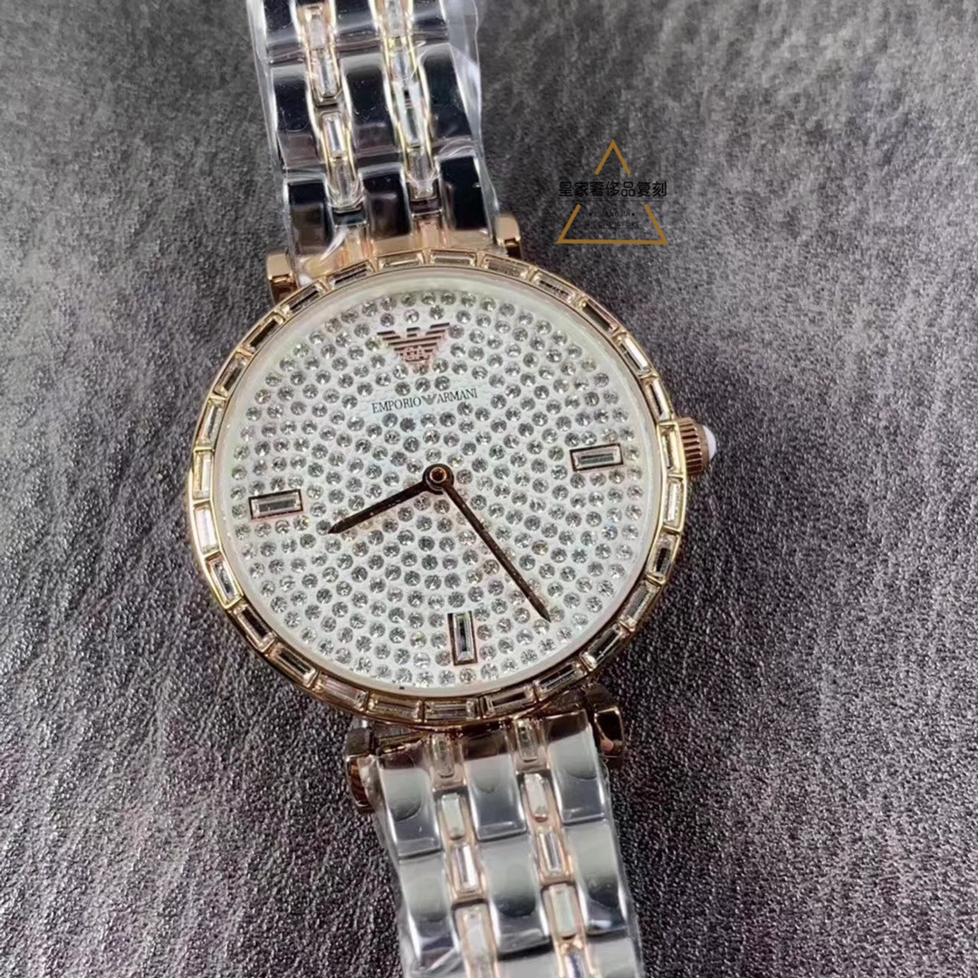 Armani 阿玛尼AR11293满天星 AR11294，原裝机芯9T表带：76粒.表面：338粒