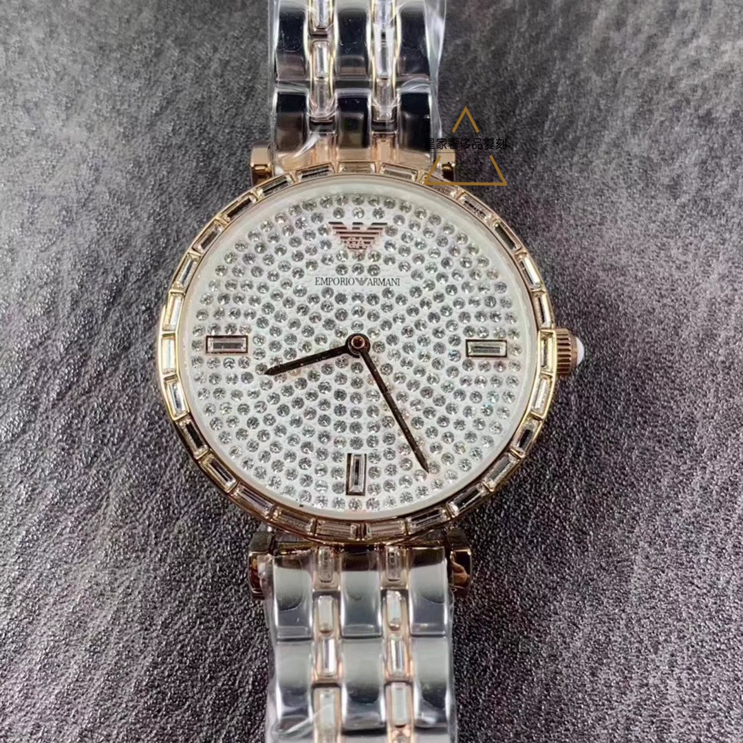Armani 阿玛尼AR11293满天星 AR11294，原裝机芯9T表带：76粒.表面：338粒