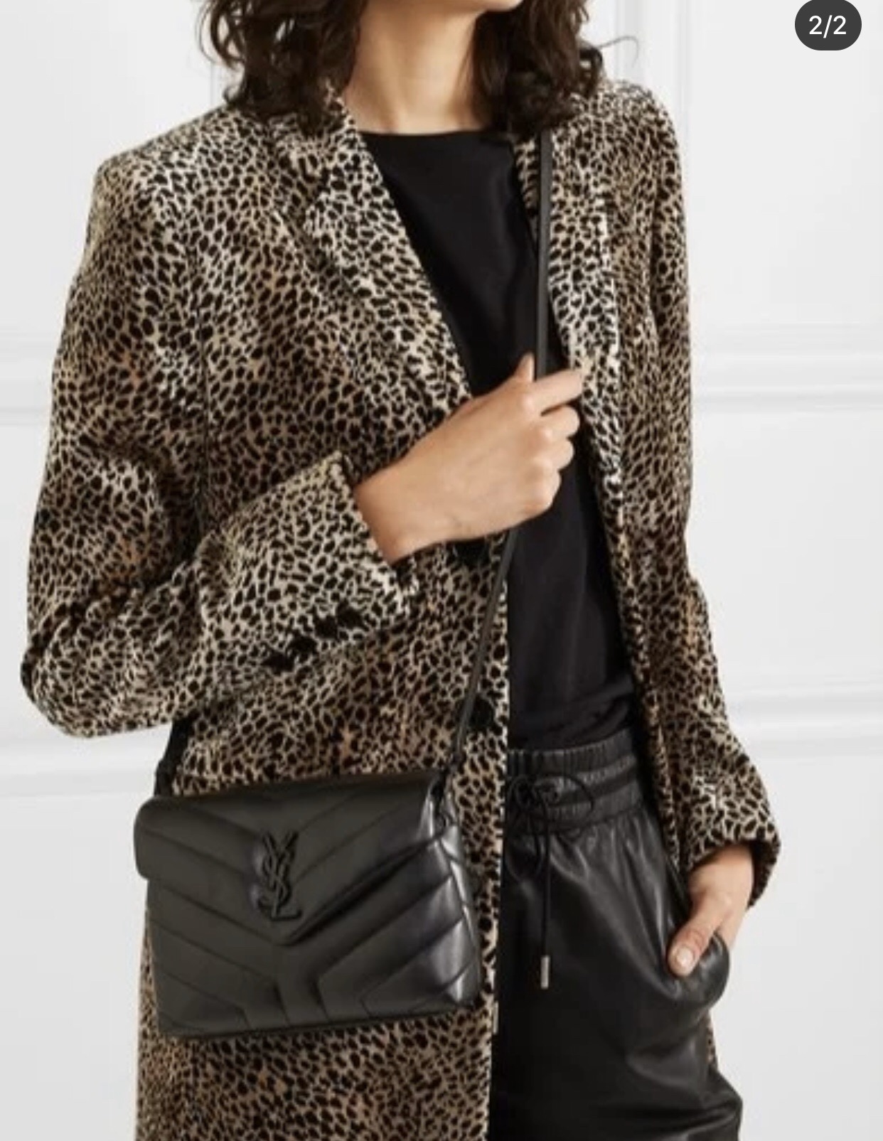 YSL LouLou 迷你斜挎包 467072黑色/黑扣