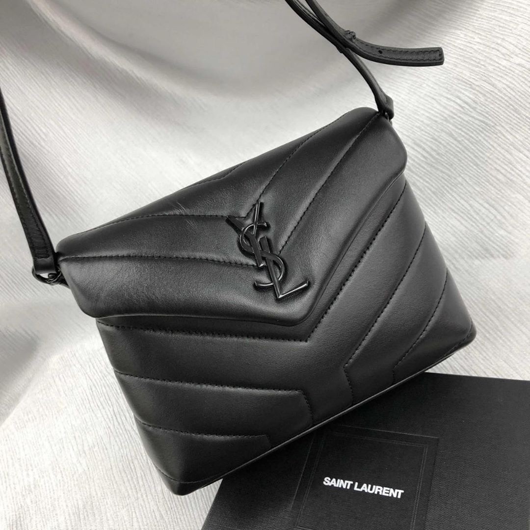 YSL LouLou 迷你斜挎包 467072黑色/黑扣